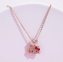 Dây chuyền kim cương Moissanite LAMY Kitty Red Bow Rose Gold 5.0 ly CDEDN048RG - Hàng chính hãng đã kiểm định