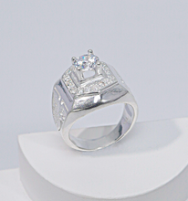 Nhẫn bạc nam CDE Square White Stone Men's Silver Ring CDE8365- Nhẫn bạc ta