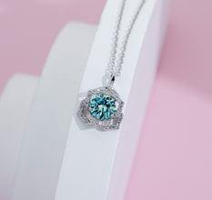 Dây chuyền kim cương Moissanite LAMY Trái tim hoa tuyết đá xanh 6.5 ly CDEDN026GR - Hàng chính hãng đã kiểm định