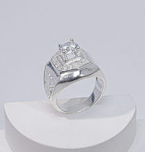 Nhẫn bạc nam CDE Square White Stone Men's Silver Ring CDE8365- Nhẫn bạc ta