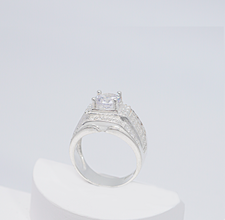 Nhẫn bạc nam CDE Unique Shiny Square Silver Ring CDE8363- Nhẫn bạc ta