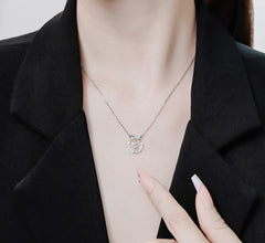 Dây chuyền kim cương Moissanite LAMY Elegant Bow CDEDN042WH - Hàng chính hãng đã kiểm định