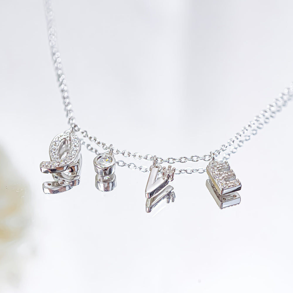 Twinkling Love Necklace Silver