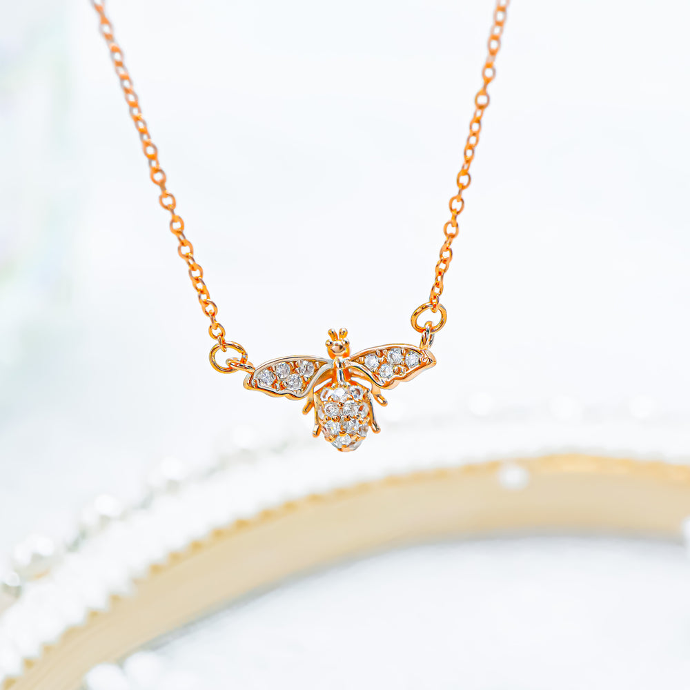 Sweet Bee Necklace Rose Gold