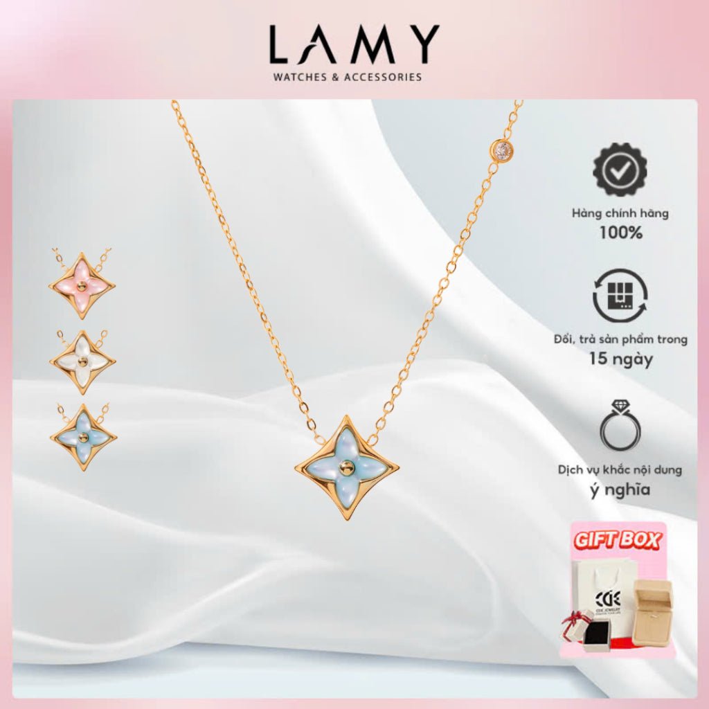 Dây chuyền LAMY Four Leaves Necklace Silver CDE6450BE