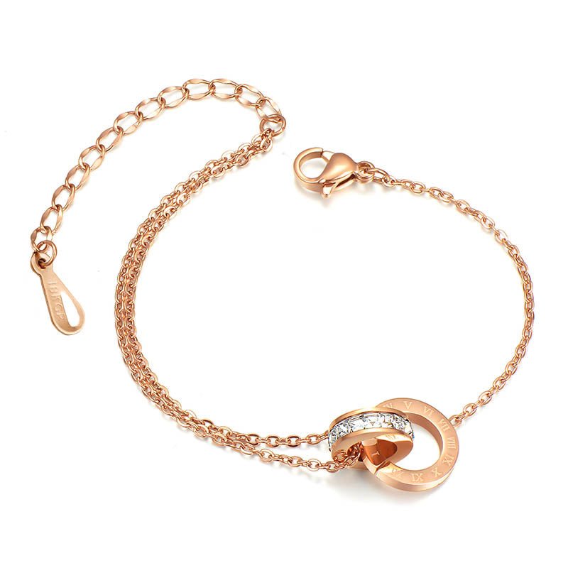 Sweet Love Unity Stone Bracelet Rose Gold White