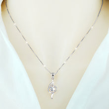 Dây chuyền kim cương Moissanite LAMY xoắn cách điệu đá chủ 5 ly CDEDN031WH - Hàng chính hãng đã kiểm định