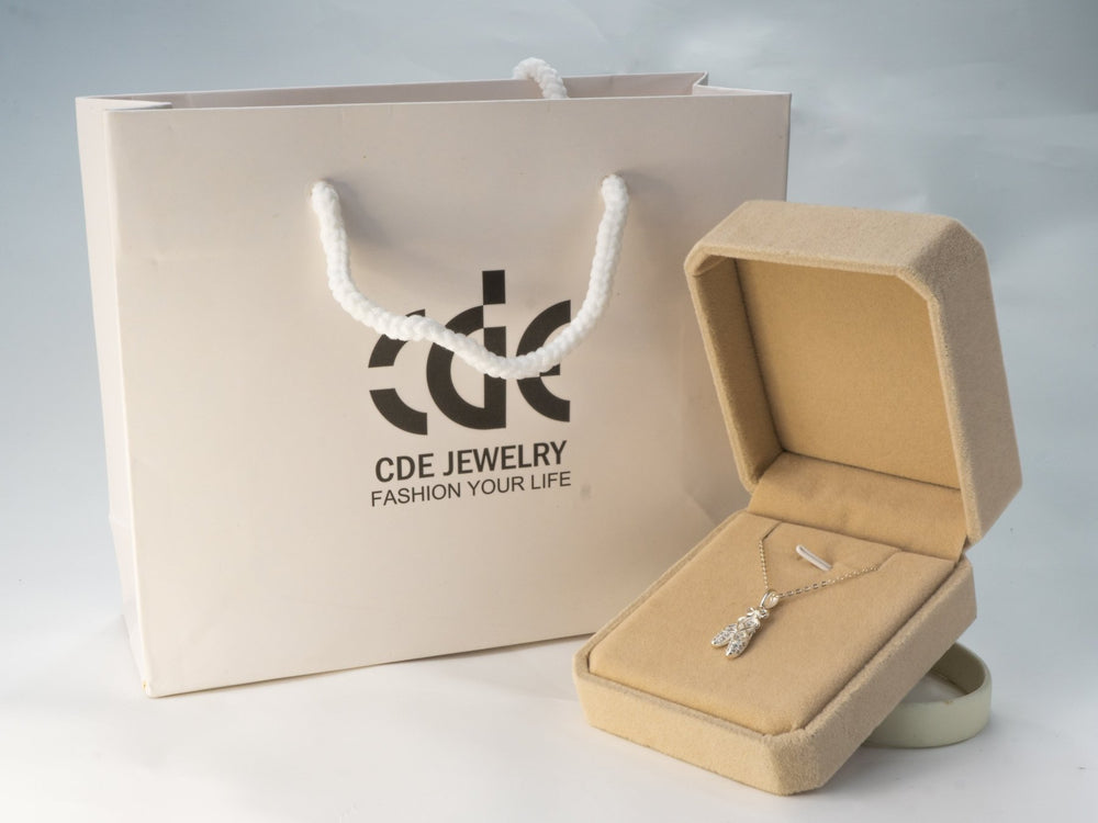 Ballet Shoes Necklace Crystal Silver