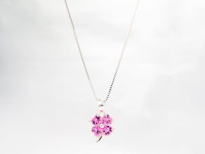 Dây chuyền bạc nữ LAMY Sparkling Four Leaf Clover Pink Necklace Silver CDE6166SV