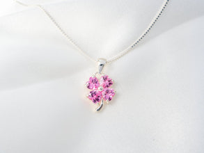 Dây chuyền bạc nữ LAMY Sparkling Four Leaf Clover Pink Necklace Silver CDE6166SV