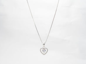 Dây chuyền bạc nữ LAMY Sparkling Stone Encrusted Heart Necklace Silver CDE6168SV