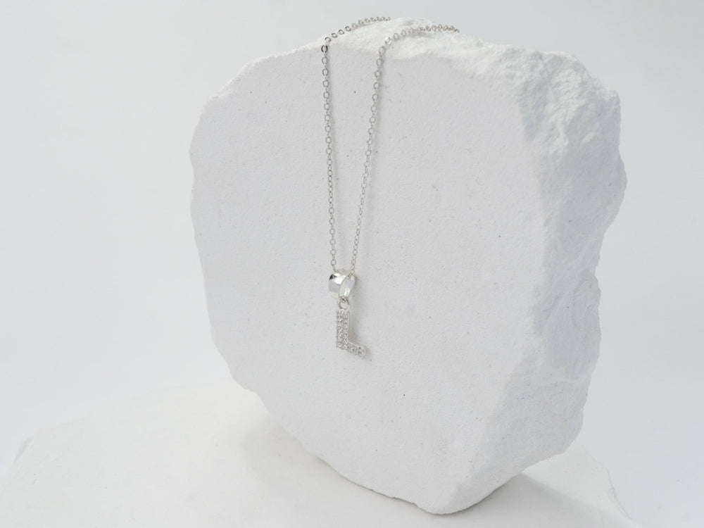 Sparkling Alphabet L Necklace Silver - 6161SV