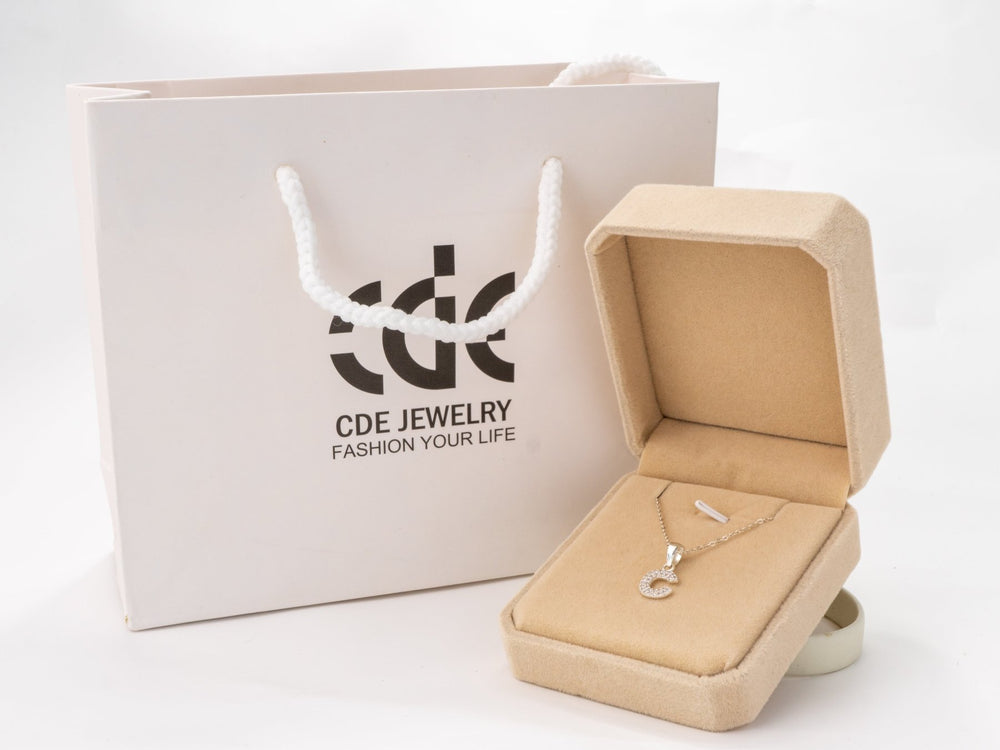 Sparkling Alphabet C Necklace Silver - 6159SV