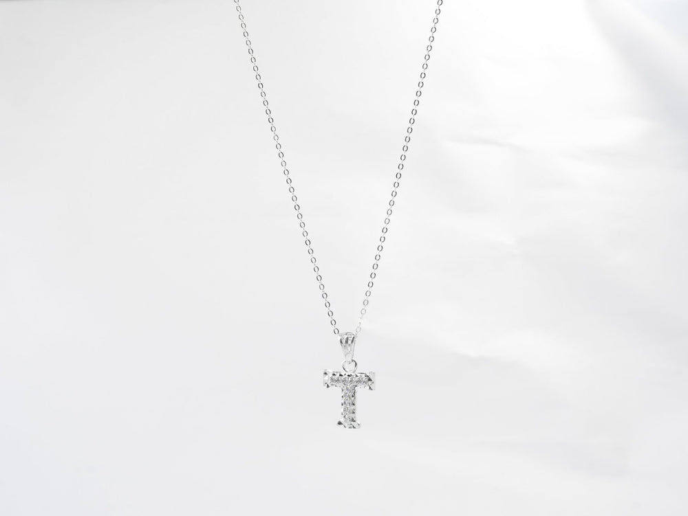 Sparkling Alphabet T Necklace, chữ T đính đá nhỏ