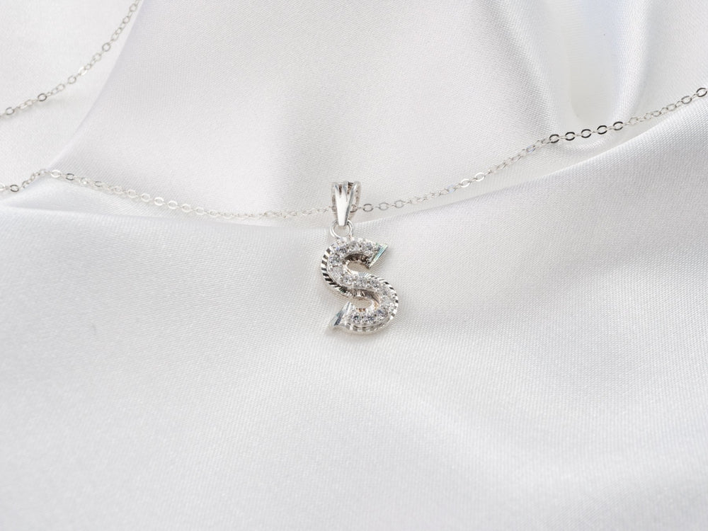 Sparkling Alphabet S Necklace - 6136SV