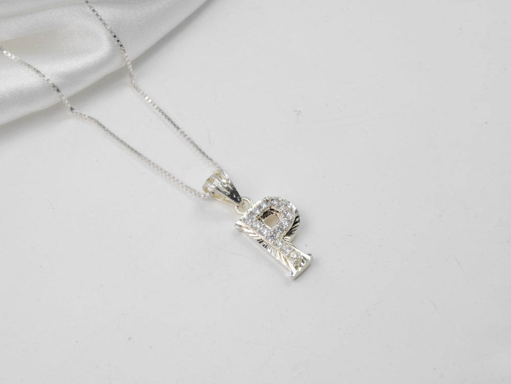 Sparkling Alphabet P Necklace - 6135SV