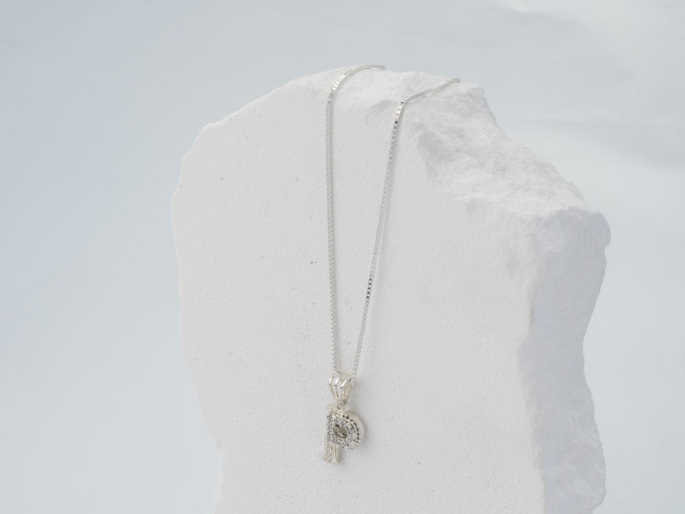 Sparkling Alphabet P Necklace - 6135SV