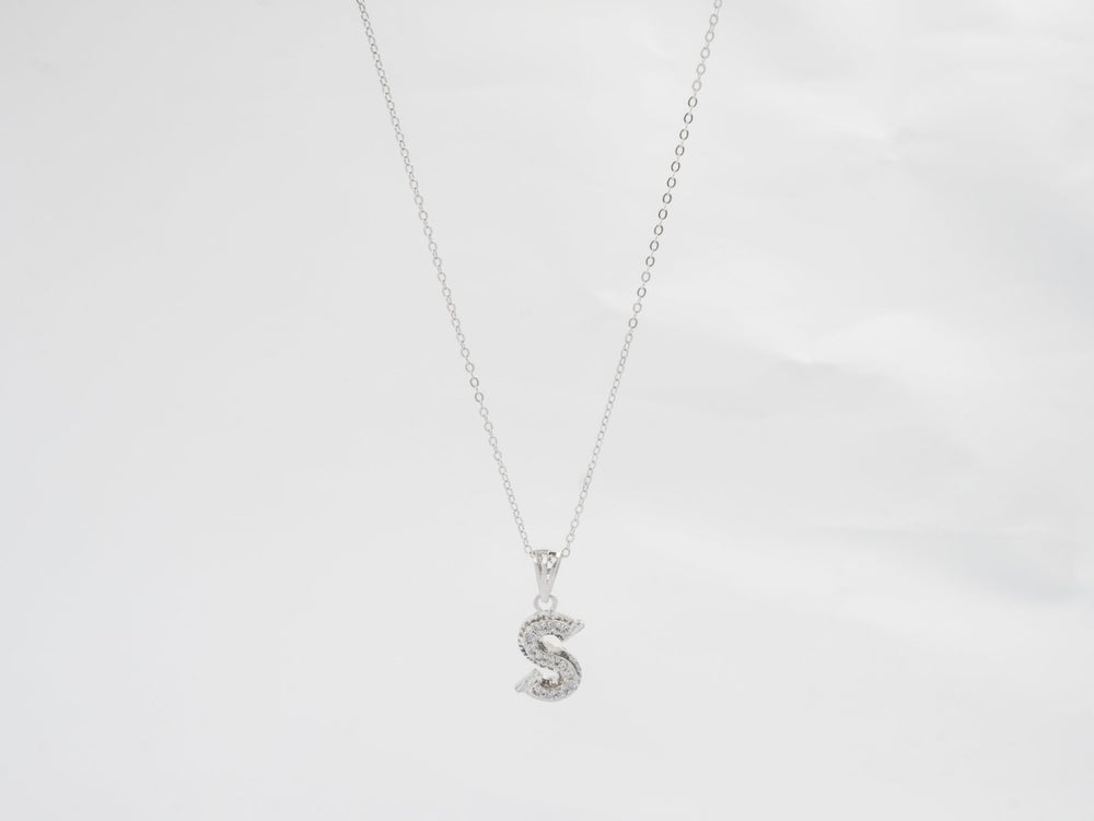 Sparkling Alphabet S Necklace - 6136SV