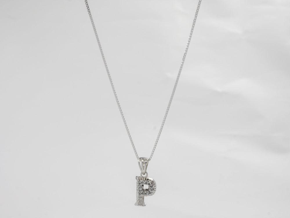 Sparkling Alphabet P Necklace - 6135SV