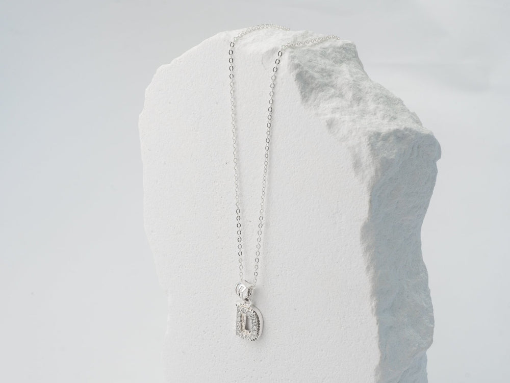 Sparkling Alphabet D Necklace Silver - 6141SV
