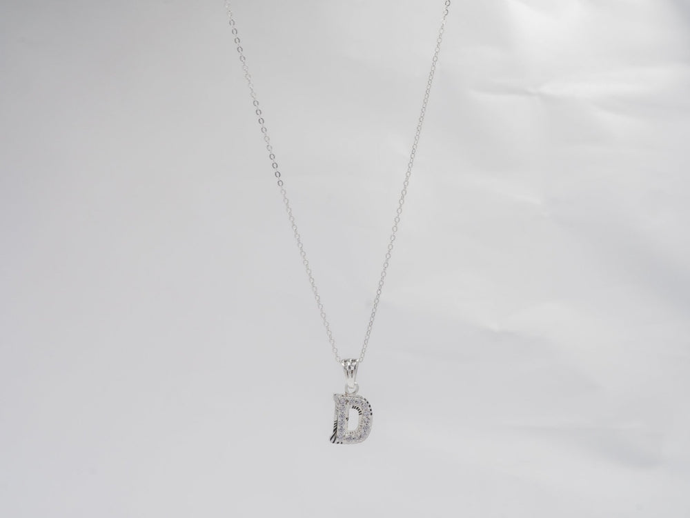 Sparkling Alphabet D Necklace Silver - 6141SV