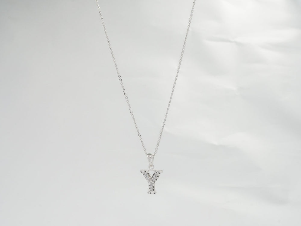 Sparkling Alphabet Y Necklace Silver - 6142SV