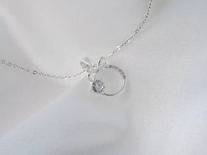 Dây chuyền bạc nữ LAMY Crystal Moonstone Embellished Bow Necklace Silver CDE6156SV Women's