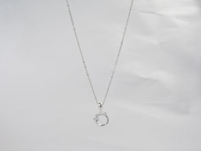 Dây chuyền bạc nữ LAMY Crystal Moonstone Embellished Bow Necklace Silver CDE6156SV Women's