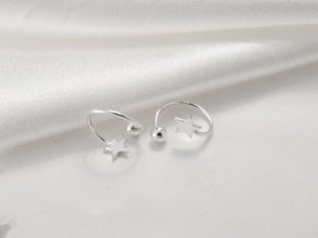 Khuyên tai bạc LAMY Star Shaped Spiral Stud Earrings CDE3088SV