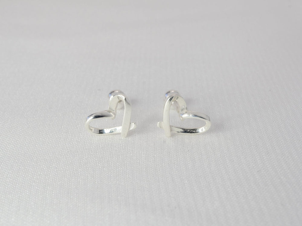 Minimalist Heart Earrings Silver