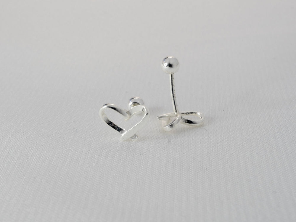 Minimalist Heart Earrings Silver