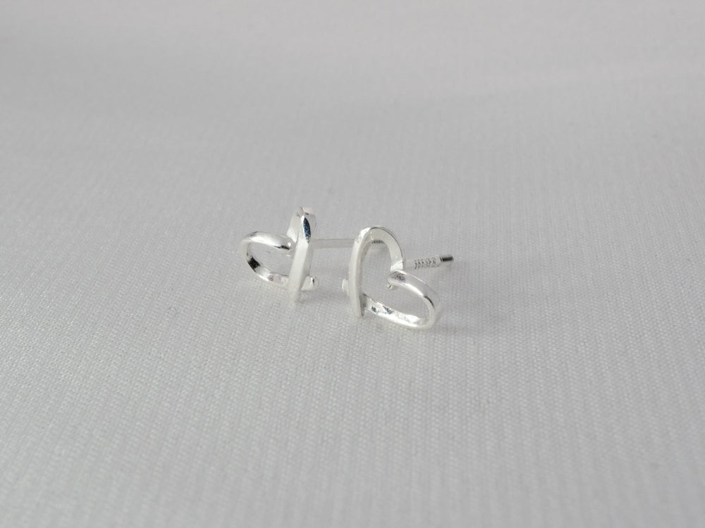 Minimalist Heart Earrings Silver