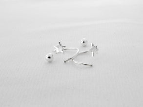 Khuyên tai bạc LAMY Star Shaped Spiral Stud Earrings CDE3088SV