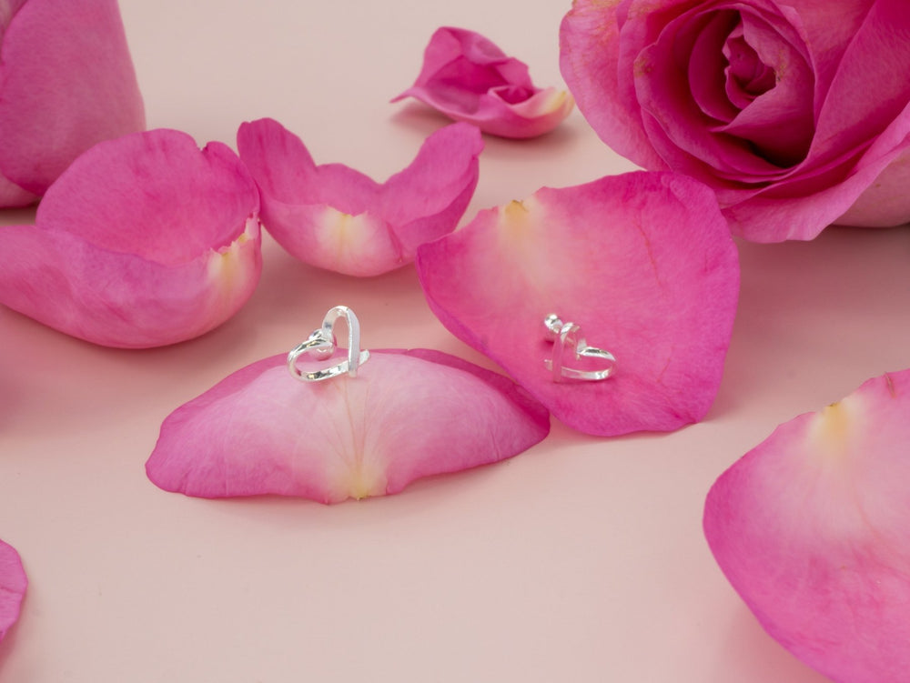 Minimalist Heart Earrings Silver