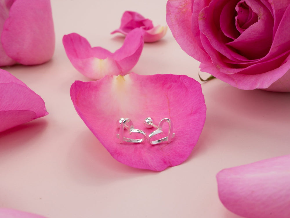 Minimalist Heart Earrings Silver
