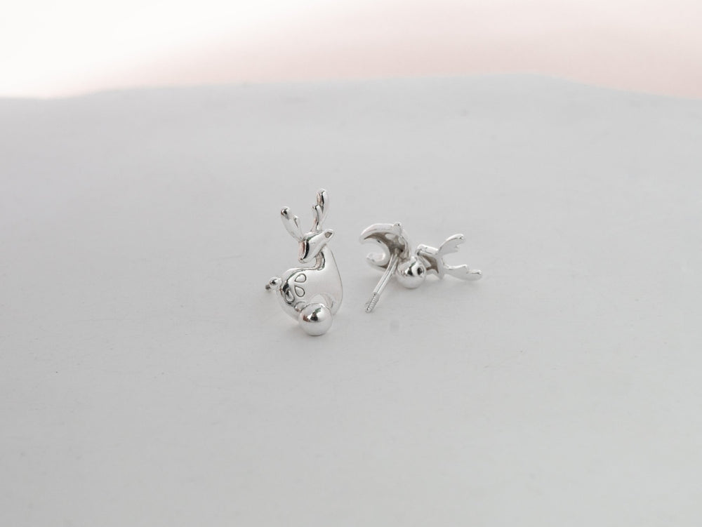 Christmas Reindeer Earrings Silver