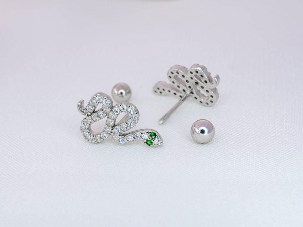 Snake Ear Climber Clip Stud Earrings