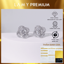 Hoa tai kim cương Moissanite được chứng nhận GRA CDEDE001
