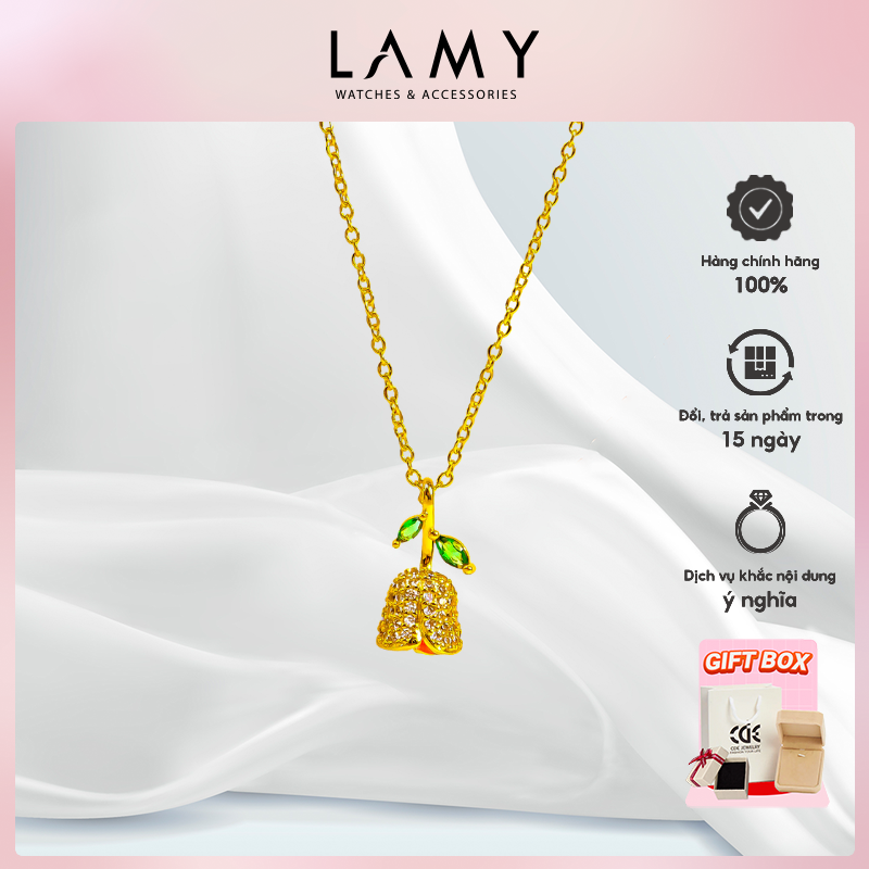 Dây chuyền bạc nữ LAMY Love Rosebud Necklace Gold 6428