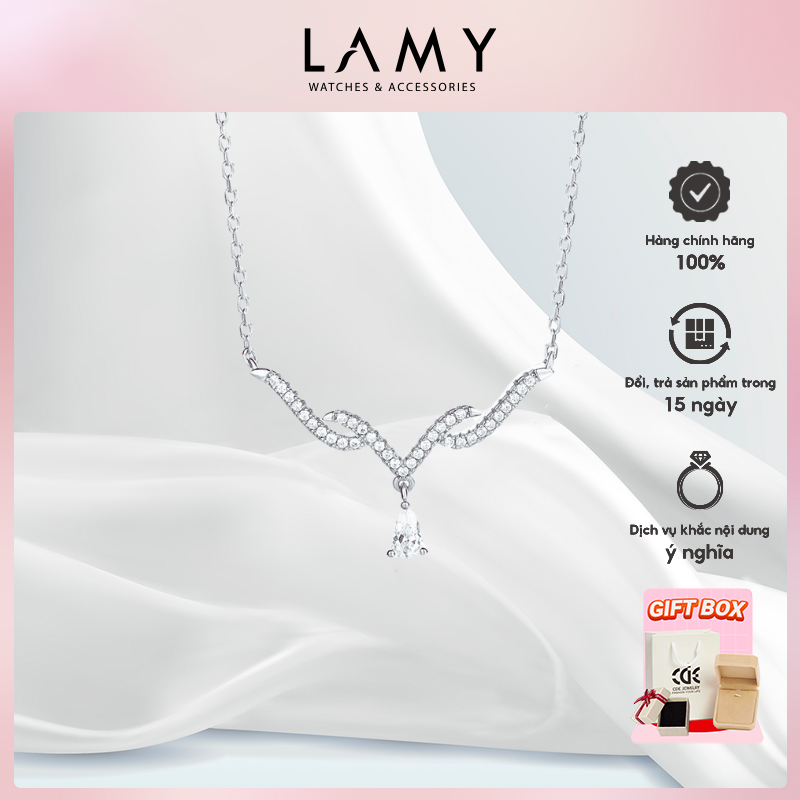 Soft Sunlight Drop Necklace Silver