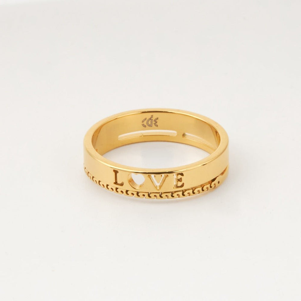 Love Retro Ring Gold