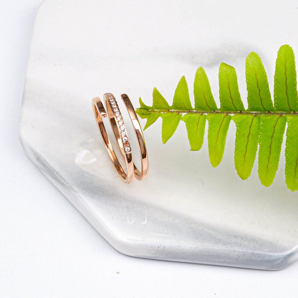 Triple Spiral Ring Rose Gold
