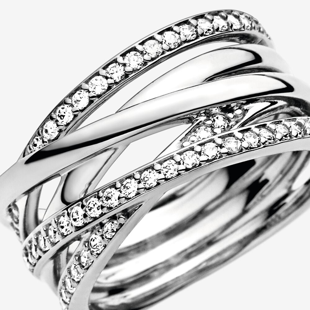 Sparkling Polished Lines Ring