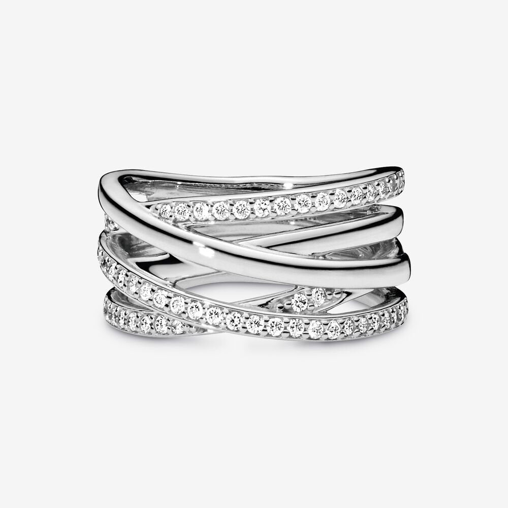 Sparkling Polished Lines Ring