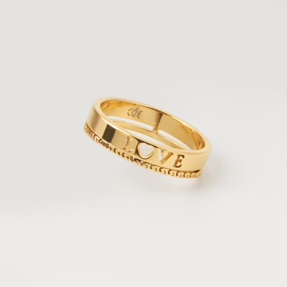Love Retro Ring Gold