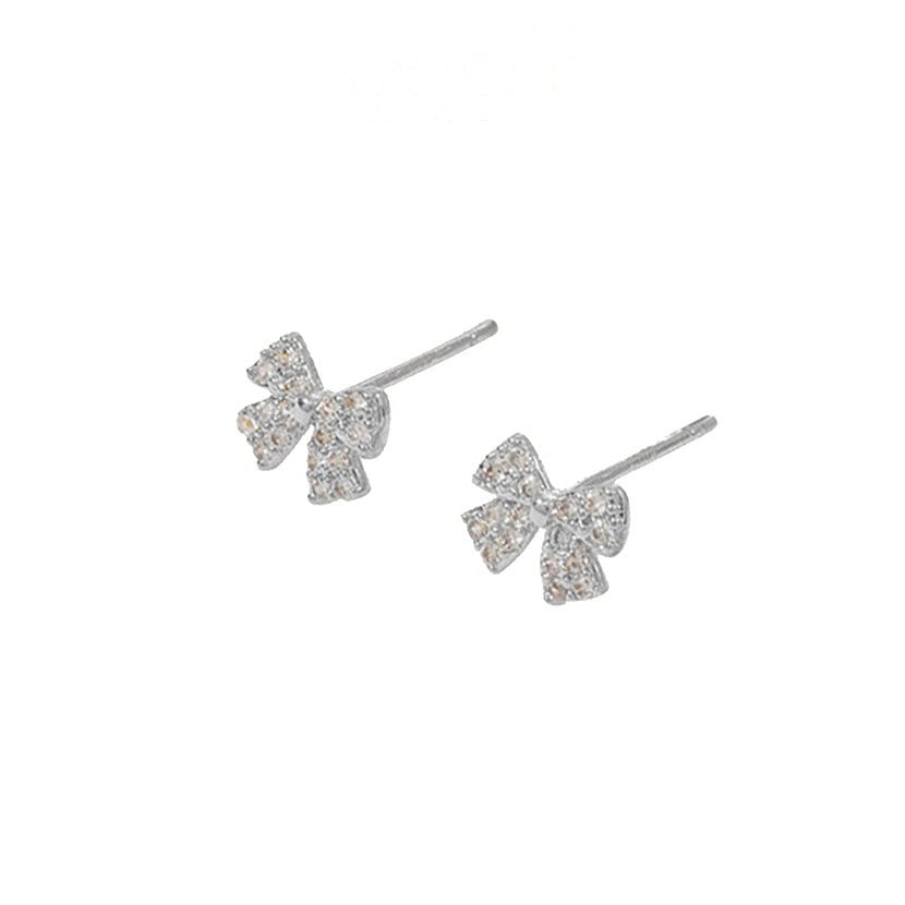 Bow Earrings Silver - 3026SV