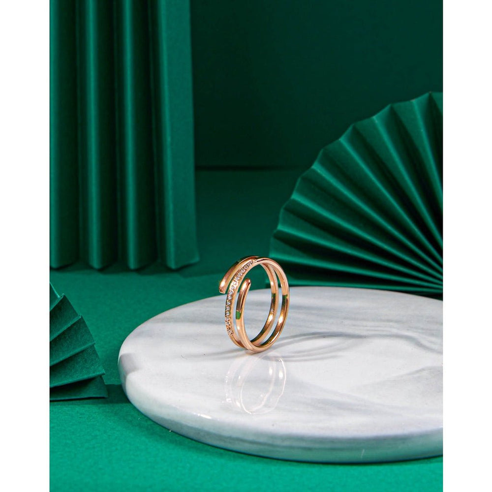 Triple Spiral Ring Rose Gold