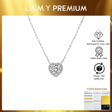 Dây chuyền kim cương Moissanite LAMY Trái tim pavé đá chủ 6.0 ly CDEDN029WH - Hàng chính hãng đã kiểm định