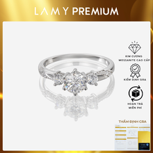 Nhẫn kim cương Moissanite LAMY Eternal Trio 5.5 ly kiểm định GRA CDEDR028 - Hàng chính hãng đã kiểm định