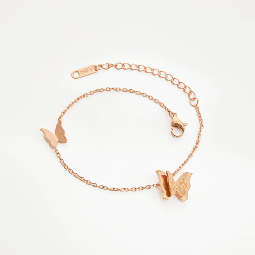 Pave Butterfly Unity Bracelet Rose Gold